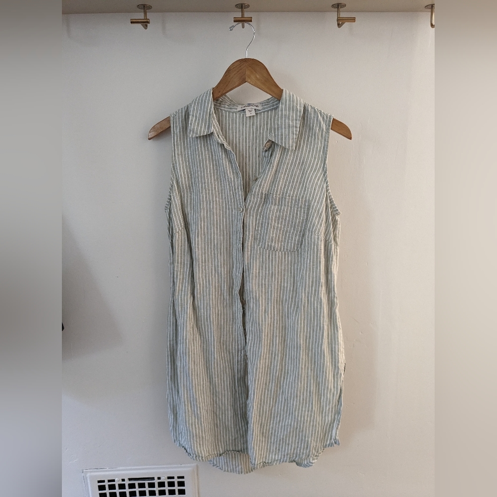 Linen stripe cover up